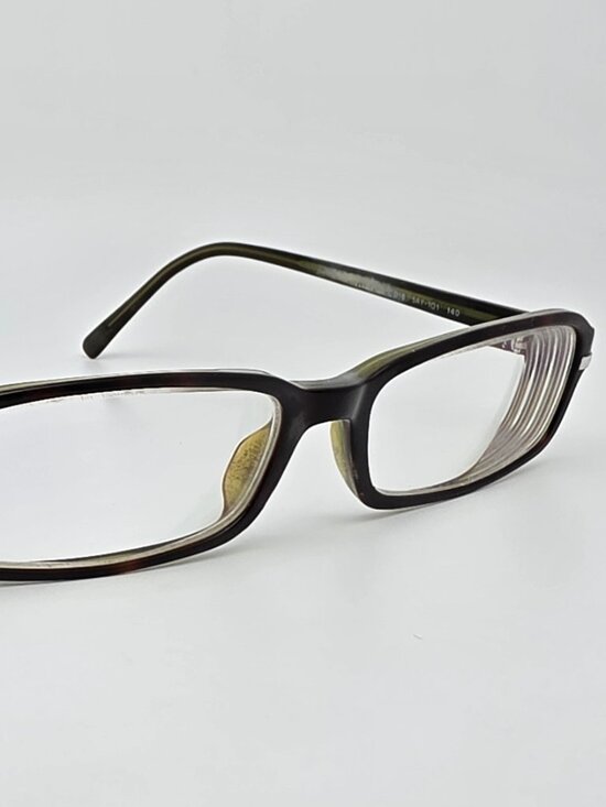 Prada VPR 02F 5AY-1O1 Havana on Crystal Olive Rectangular Eyeglasses Frame Italy main image 4
